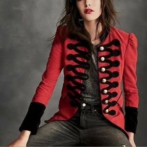 Free People Military Seamed & Structured Jacket (Red)